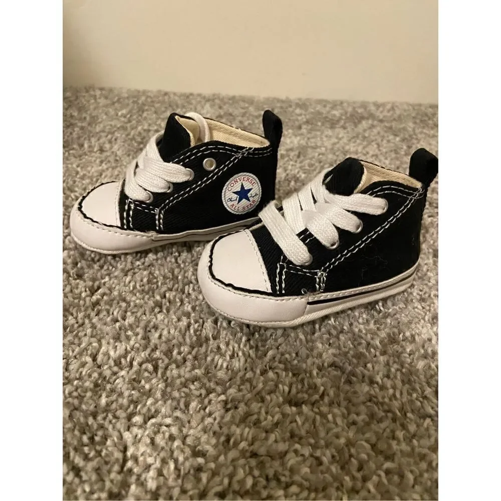 Baby Converse Black Crib Shoe size 1